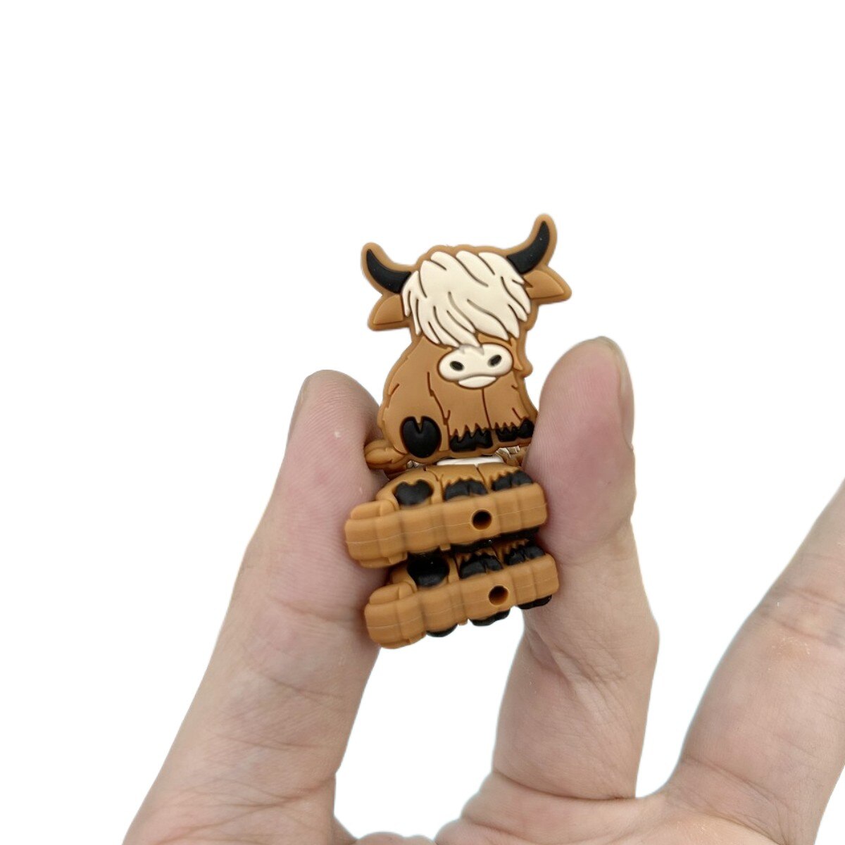 10PC/lot Baby Silicone Cow Beads for Baby DIY Pacifier Chain Jewelry Necklaces Accessories Safe Nursing Chewing Kawaii Gifts