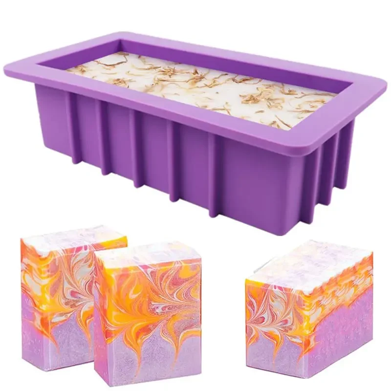1100ML Silicone Soap Mold Easy Removal Rectangle Silicone Loaf Mold Silicone Loaf Mold for Handmade