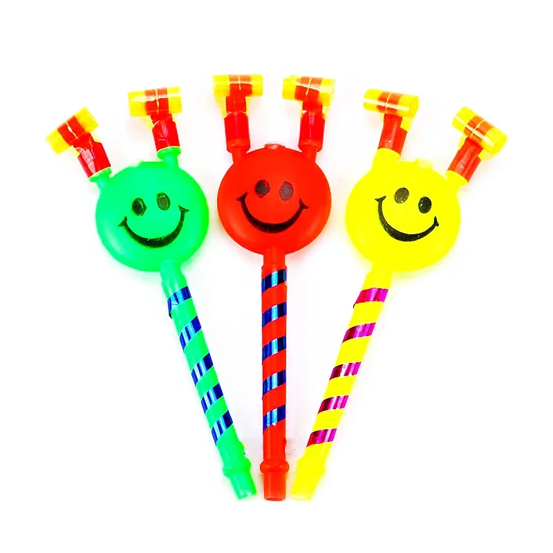 10PCS Noisemakers Smiley Blowing Dragon Whistles Kids Birthday Party Gifts Kindergarten Giveaway Toy