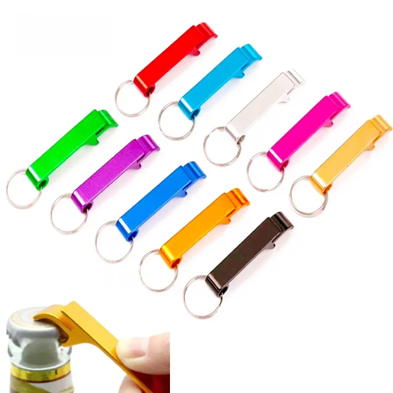 24PC Aluminum Color Bottle Opener Key Chain Wedding Gift Birthday Party Hotel Restaurant Beverage
