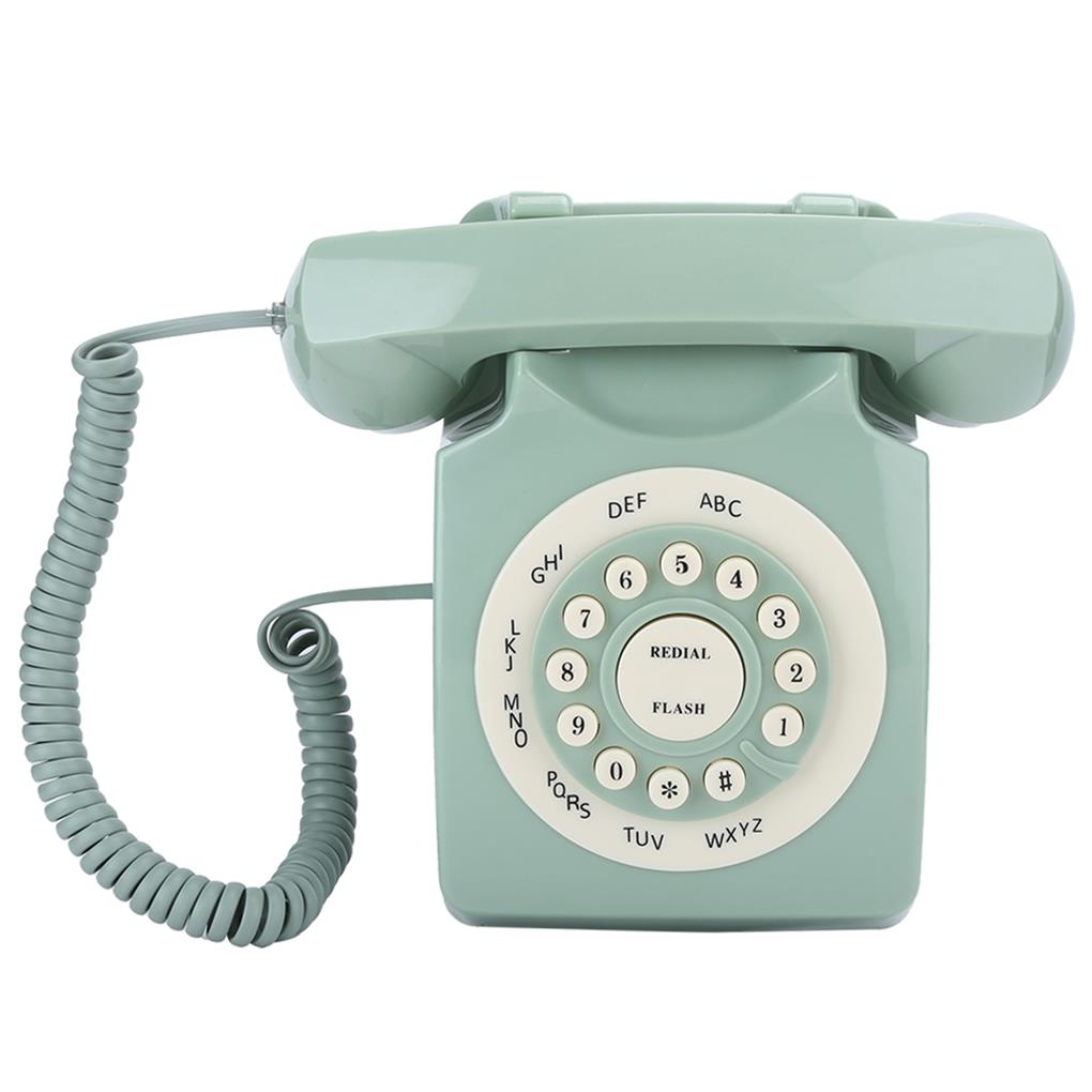 Wired Phones Button Type Corded Telephone Vintage Landline Decoration