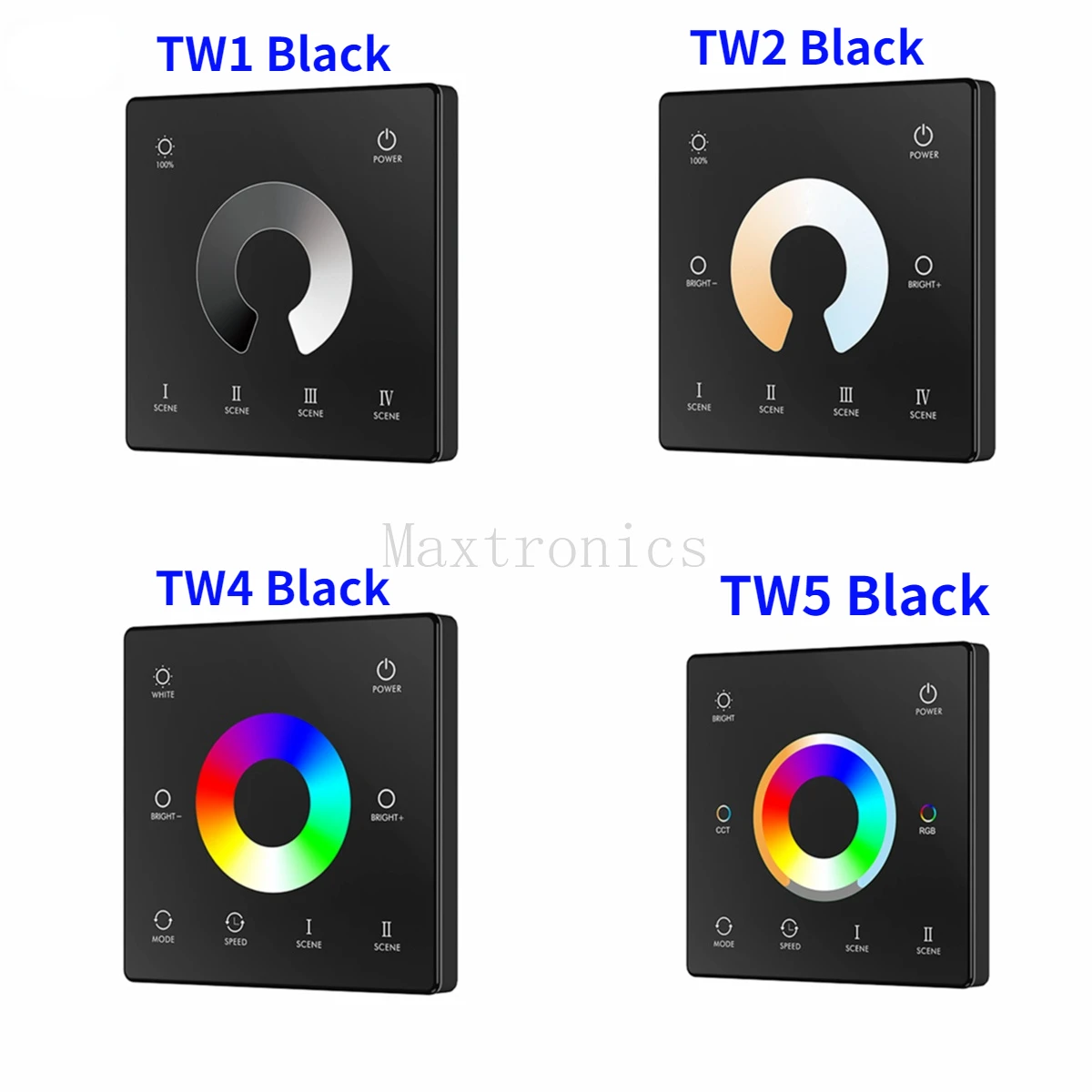 1 Zone Dimmer Single Color/RGB/RGBW/RGB+CCT Hanging Mounted Touch Wheel Panel Remote Controller