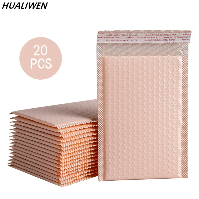 20Pcs Pink Poly Bubble Mailers Padded Envelopes Bulk Bubble Lined Wrap Polymailer Bags for Shipping