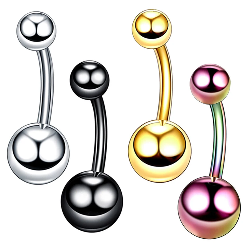 Belly Button Ring 316L Stainless Steel Belly Ring Piercing 1.6*10*5mm Belly Button Stud for Women