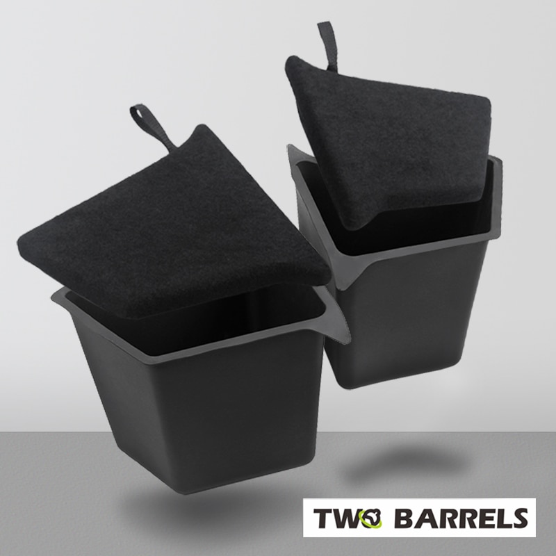 Trunk Organizer Box for Tesla Model Y Side Sorting Bins With Carpeted Lids Waterproof Rear Trunk Storage Interior Accessories