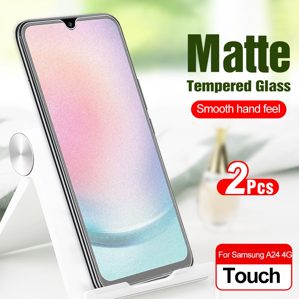 2Pcs For Samsung Galaxy A24 4G Matte Tempered Protetcive Glass Samsang A 24 24A GalaxyA24 6.5'' 2023 SM-A245F Screen P