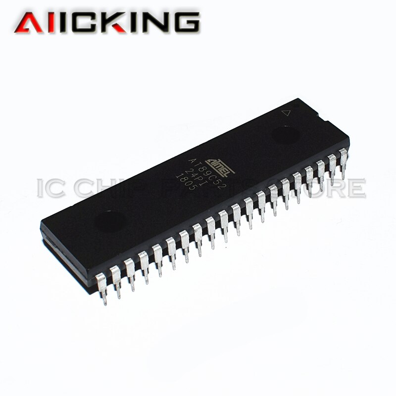 AT89C52-24PI 10pcs/lots, DIP40 MCU 8Bit 80C51 CISC 8KB Flash 5V 40Pin PDIP Integrated IC Chip ,Original In Stock