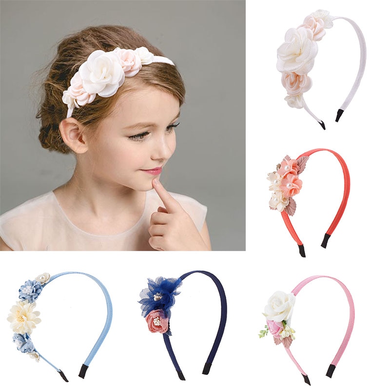 1Pcs Head Flower Headband Girls Baby Flower Hairband Princess Flower Headband Kids Headwear Kids Accessories Over 5 Years Old