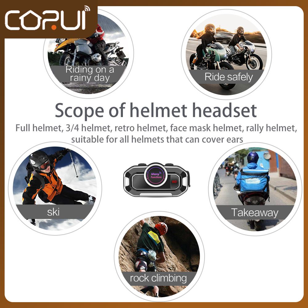 Automatically Answer Et Wire Binaural Stereo Sports Headset Portable Sensitive Fm Radio Motorcycle Helmet Headset V9