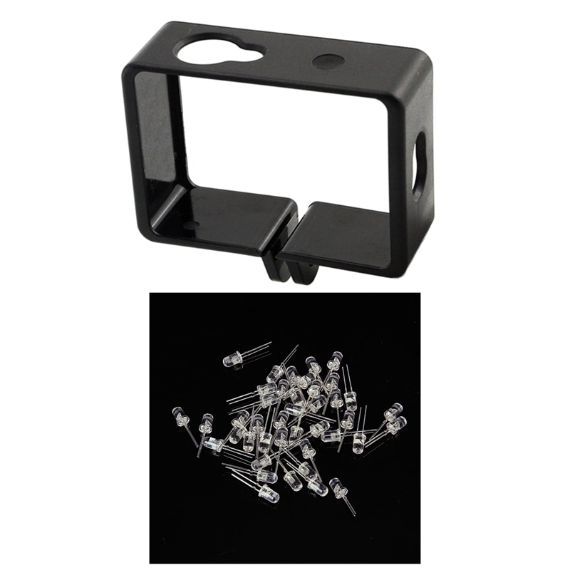 Hot 50 X 5Mm RGB LED Light Emission Diode With Protective Housing Side Border Frame Case Black