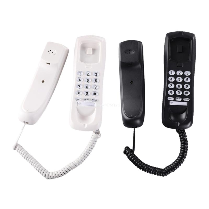 Wired- Landline Telephone with Mute and Redial Functions Easy Install Wall Phone Dropship