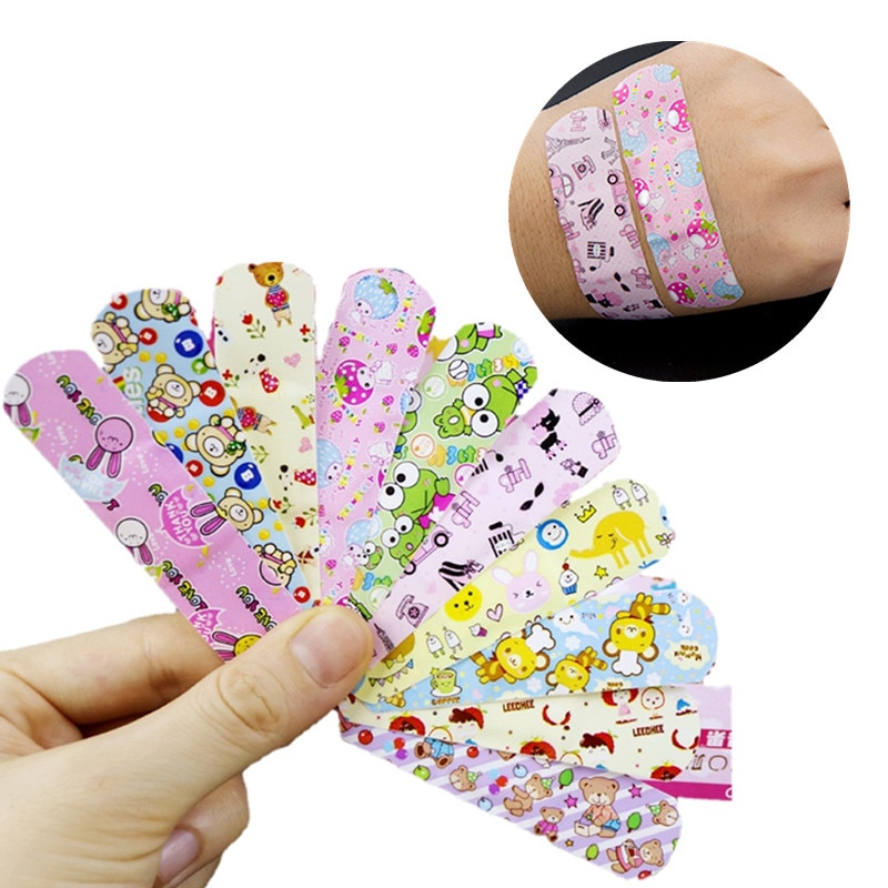 100pcs/set Cartoon Kawaii Band Aid Cute Animal Prints Medical Strips Skin Patch Waterproof Adhesive Bandages for First Aid