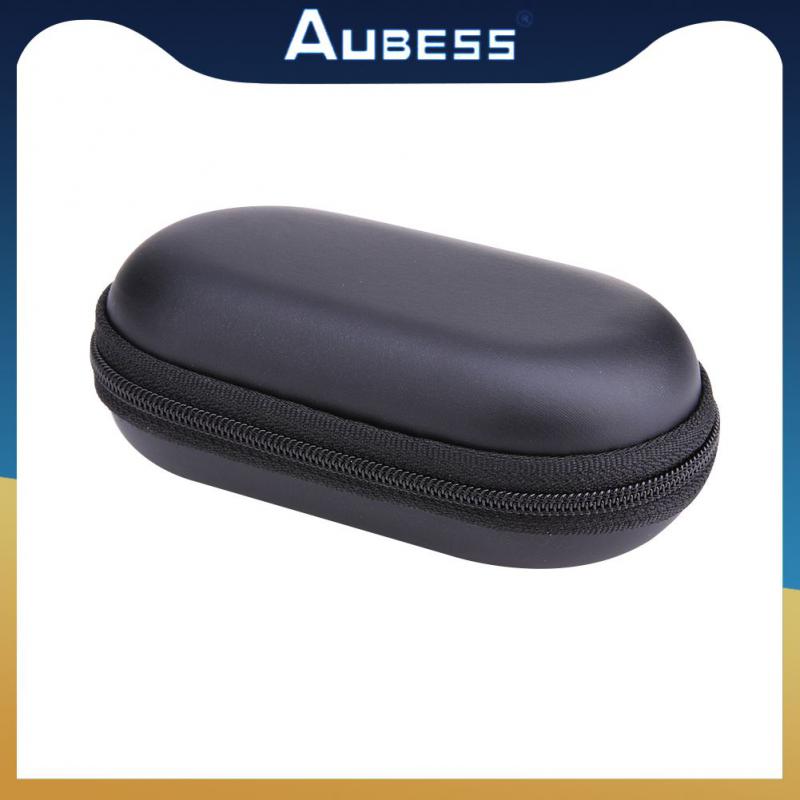 Universal Travel Carrying Bag Headphone Case Pouch Bag Waterproof Earphone Pouches Storage Cases Scratchproof Oval Style Black