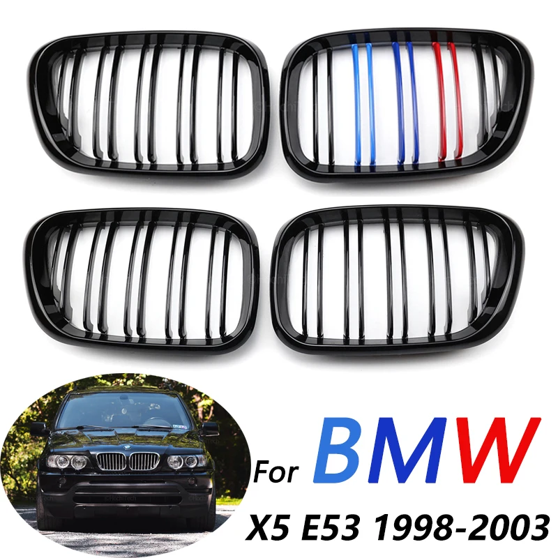 Front Hood Kidney Grille Bumper Black Shape Grill Fit For BMW E53 X5 Pre-LCI 1999-2003 Car