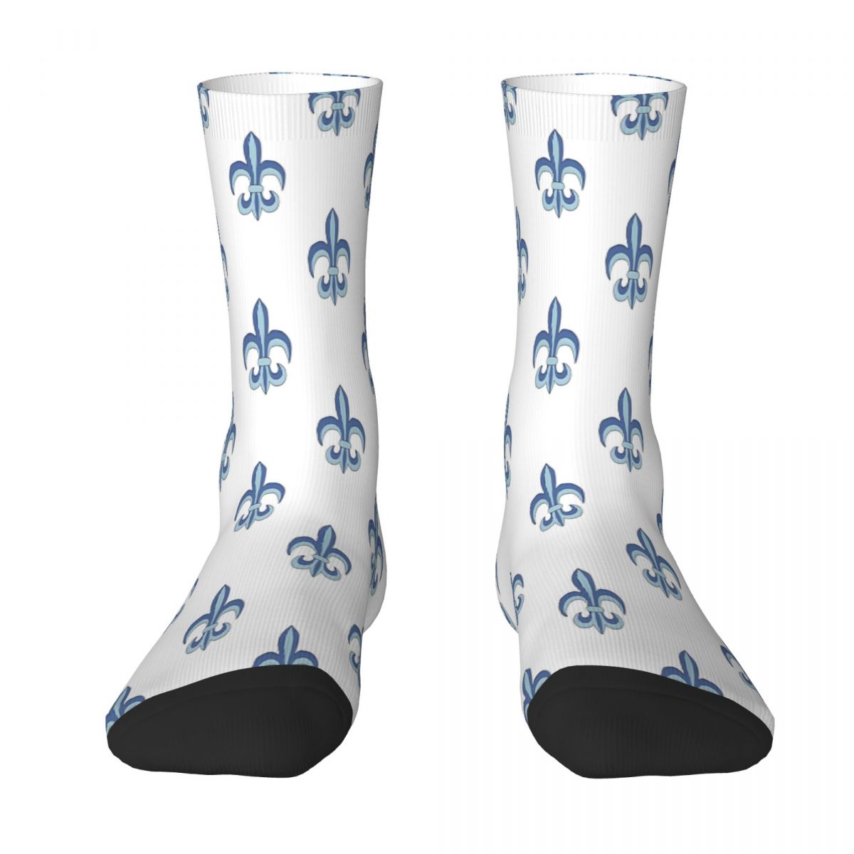 Blue New Orleans Fleur De Lis Sock Socks Men Women Polyester Stockings Customizable Funny