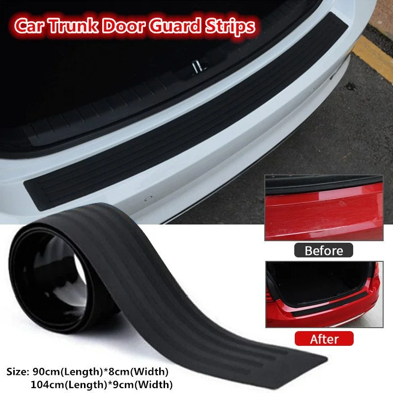 Universal Car Trunk Door Sill Plate Protector Strip Automobile Rear Bumper Guard Rubber Mouldings