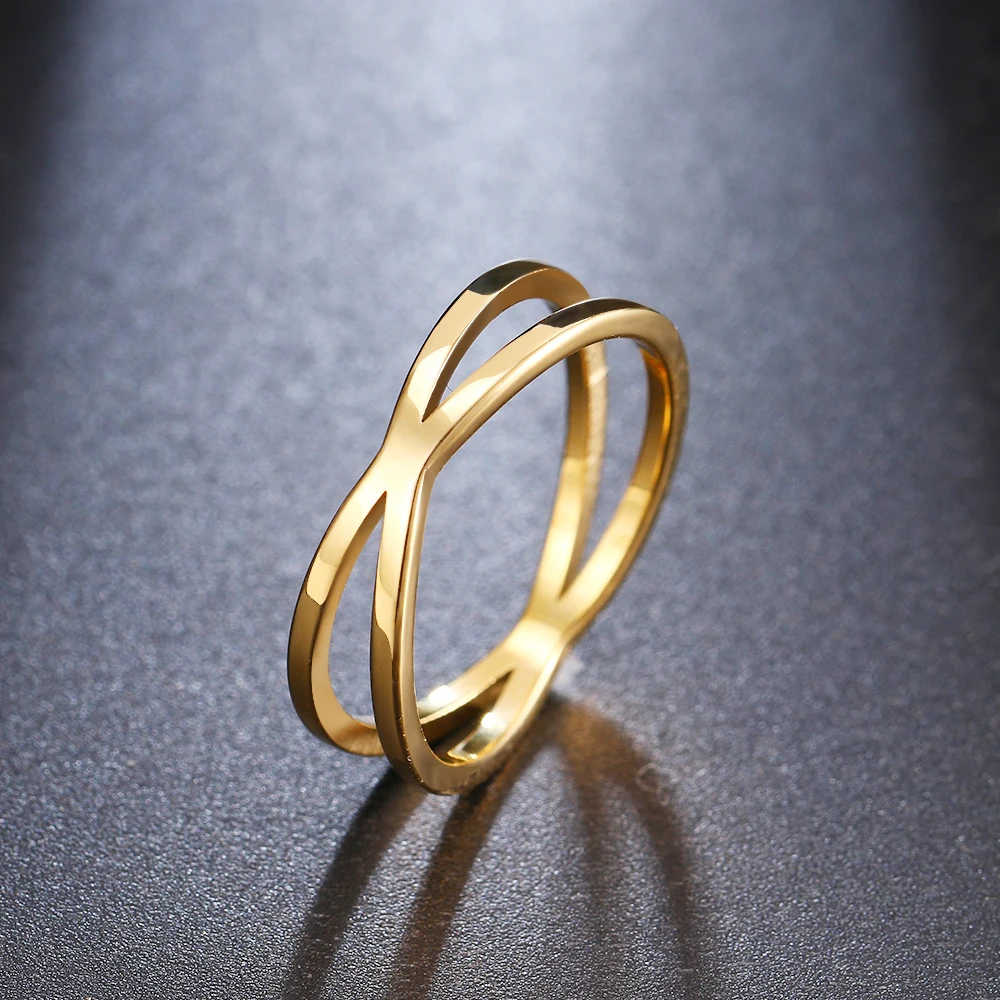 CACANA Bohemian Vintage Cross Best Rings for Women Wedding Trendy Stainless Steel Chain Jewelry