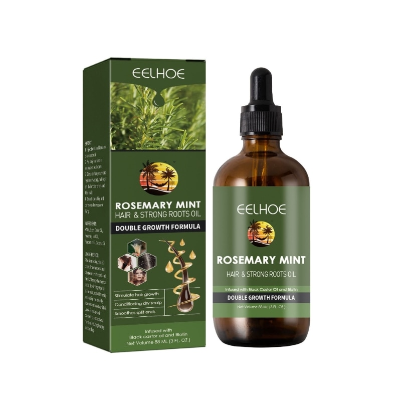 Q1QD EELHOE Rosemary Mint Scalp Hair Strengthening Oil Thick Hair Growing Essence Split End Care Anti Loss Hair Growth