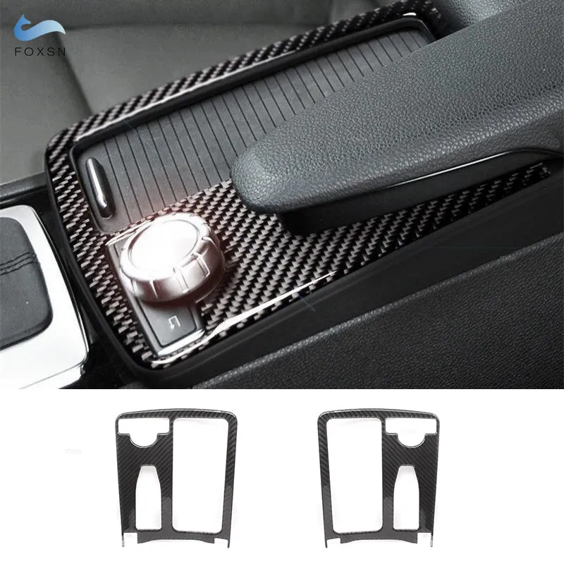 For Mercedes Benz C Class W204 E Class W212 LHD / RHD Carbon Fiber Central Control Water Cup Panel