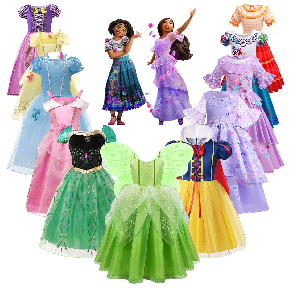 Disney Encanto Cosplay Princess Costume for Girls 2-10 Years Halloween Carnival Party Fancy Dress Up Children Disguise Clothing