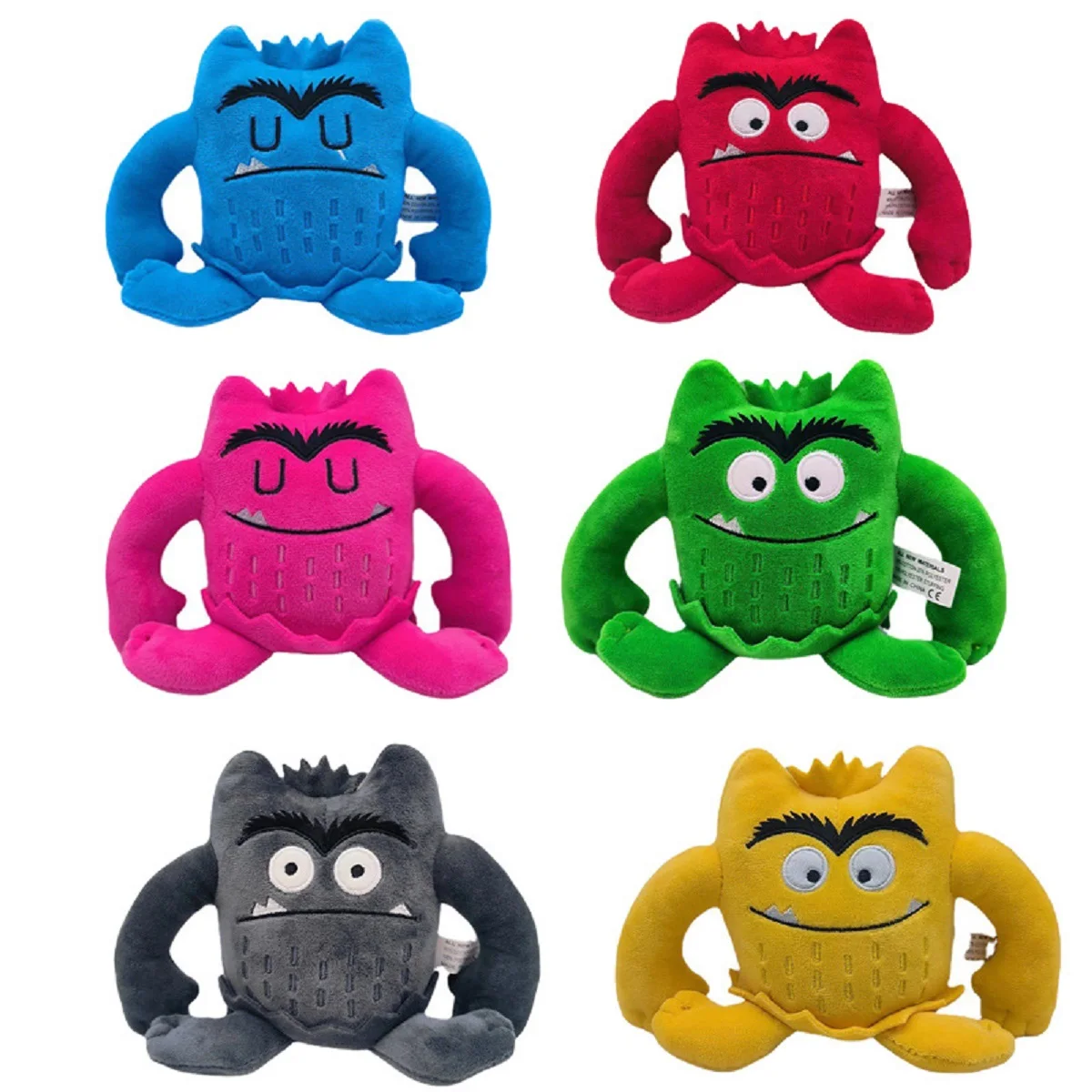 6pcs/set 6 Colors Kawaii The Color Monster Plush Doll Children Monster Color Emotion Plushie Stuffed