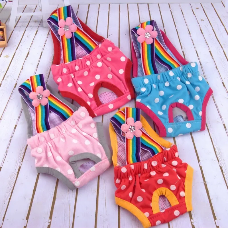 Dots Female Dog Shorts Puppy Physiological Pants Diaper Pet Underwear Briefs For Small Medium Girl