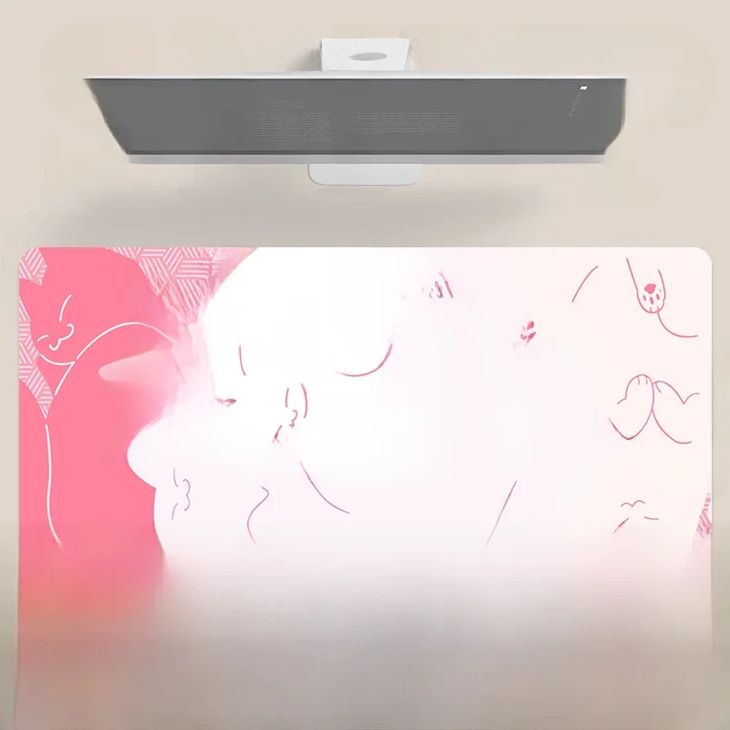 Pink Cat Gaming Mousepad Desk Mat Gamer Mouse Pad Large Mouse Mat Desk Pad Keyboard Mat Design Table