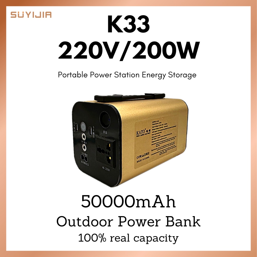 200W Portable Power Station 220V Energy Storage Power Bank Car Charger Supply Starting Power RV Camping Camping Powerful Battery