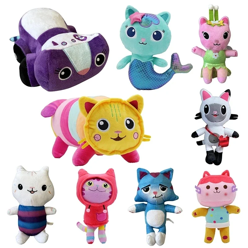 Gabby Dollhouse Plush Toy Mercat Cartoon Stuffed Animals Mermaid Car Cat Plushie Doll Kids Birthday