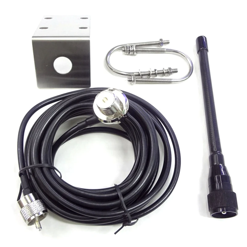 Replacement VHF Marine Antenna 156-163Mhz Rubber Waterproof Mast Aerial With 5M RG-58 Cable For Boat