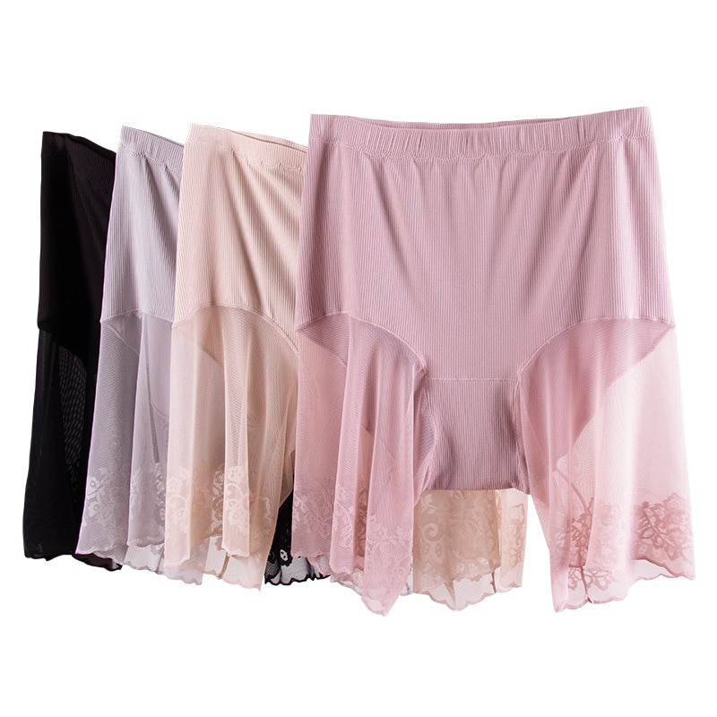 Plus Size Women Safety Shorts Under Skirt Sexy Lace Anti Chafing Thigh Safety Shorts Ladies Pants Underwear Large Size