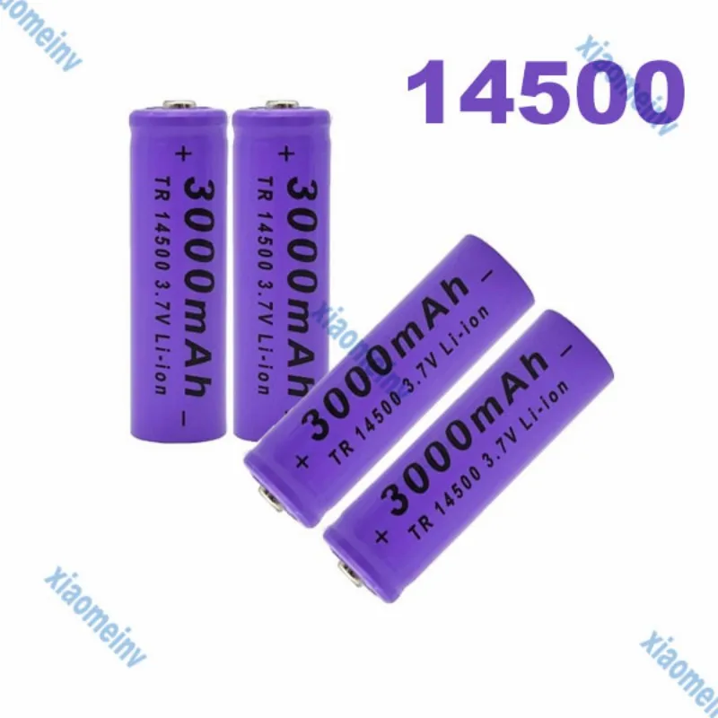 Nouvelle batterie au lithium 14500  3 7v  3000mah adaptée à la lampe de poche LED