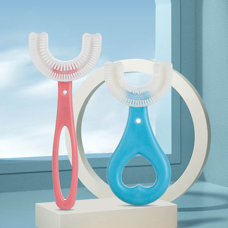 Deciduous Teeth Brush Baby Toothbrush Manual Infant Supplies Soft Oral Care Silicone/PP 1Pcs Cleaning Brush U Shape