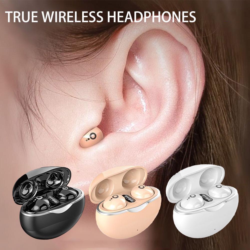 Invisible Wireless Bluetooth Headphones TWS Fone Binaural Stereo Mini Reduction Headset Battery Sleep Long Life Noise HiFi V1Z3
