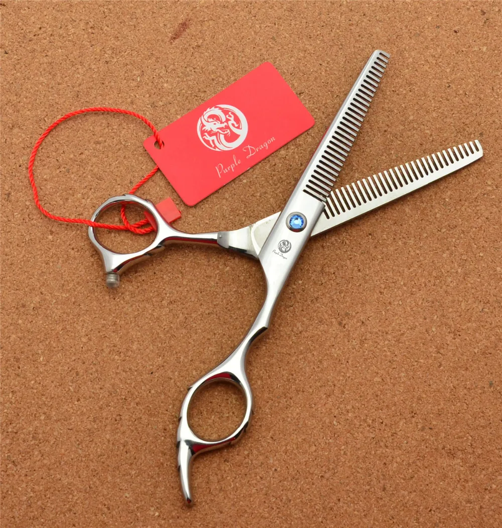 Professional Hairdressing Scissors 5.5" 6'' Purple Dragon Japan 440C Thinning Shears Douuble Side