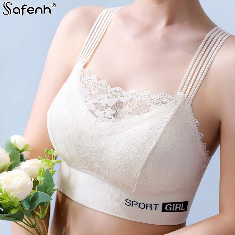 Women Nylon Fashion Lace Underwear Comfortable Gathering No Steel Ring Sports Bra Women Underwear & Sleepwears