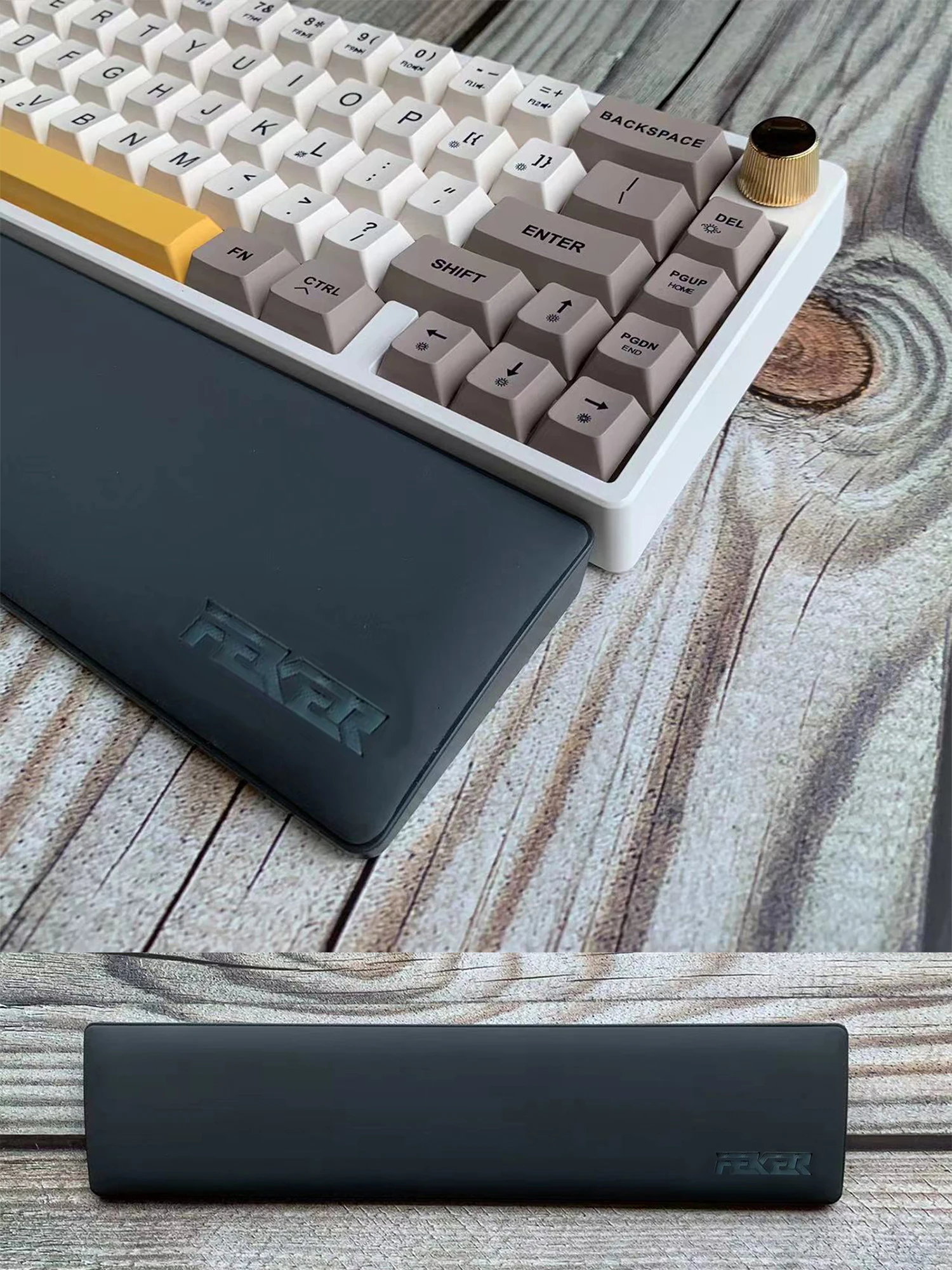 KeysLand FEKER Wrist Rest For 60% 65% Mechanical Keyboard IK65 Leather Non Slip Accessories Fit