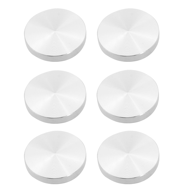 6X Glass Plate Adapter Table Leg, Aluminum, Round, 50X8mm, Silver