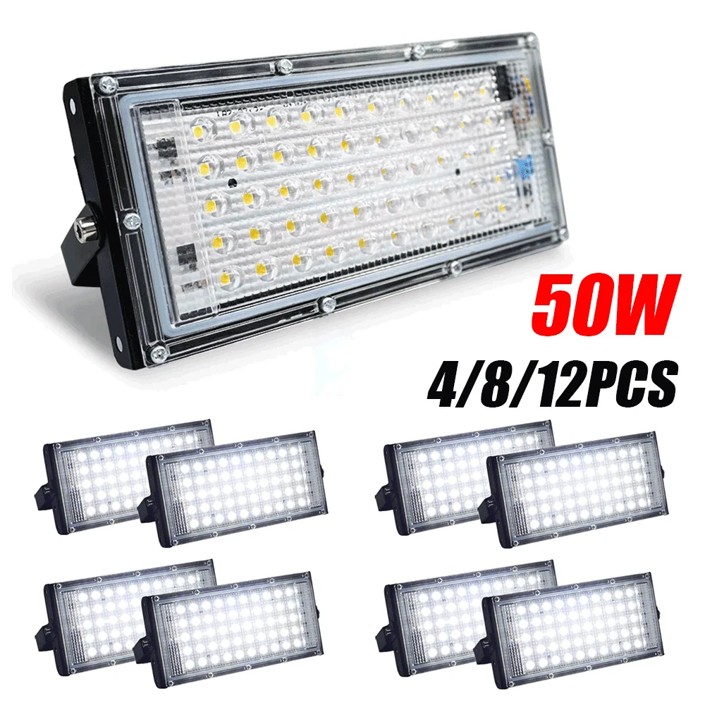 50W LED Flood Light Outdoor Lighting 220V Floodlight Street Lamp Waterproof IP65 Reflector