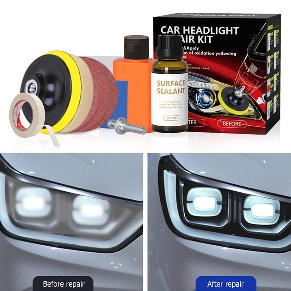 Car Headlight Repair Kit Auto Headlamp Lens Restore Oxidation Yellow Scratch Restore Polishing Cleaning Tool Repair Fluid