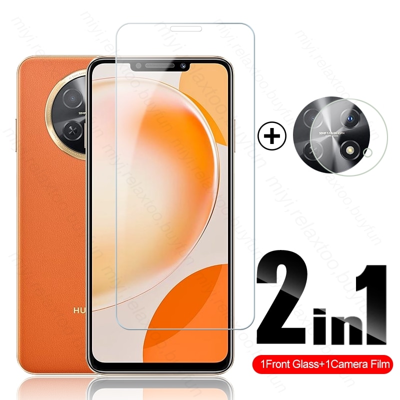 2In1 HD Tempered Glass For Huawei Nova Y91 Y 91 4G Lens Screen Protector Film On Hauwei Huawey Novay91 4G STG-LX1, STG-LX2 6.95&