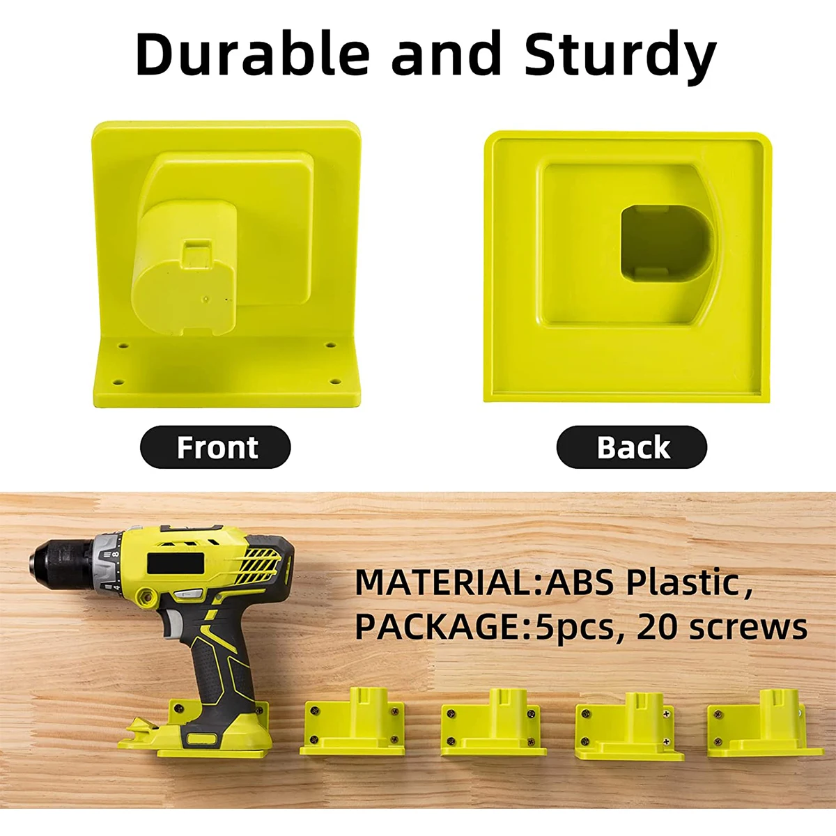 5PCS Wall Mount Machine Storage Rack for Ryobi 18V Battery Holder Bracket Shelf Rack Stand for Ryobi