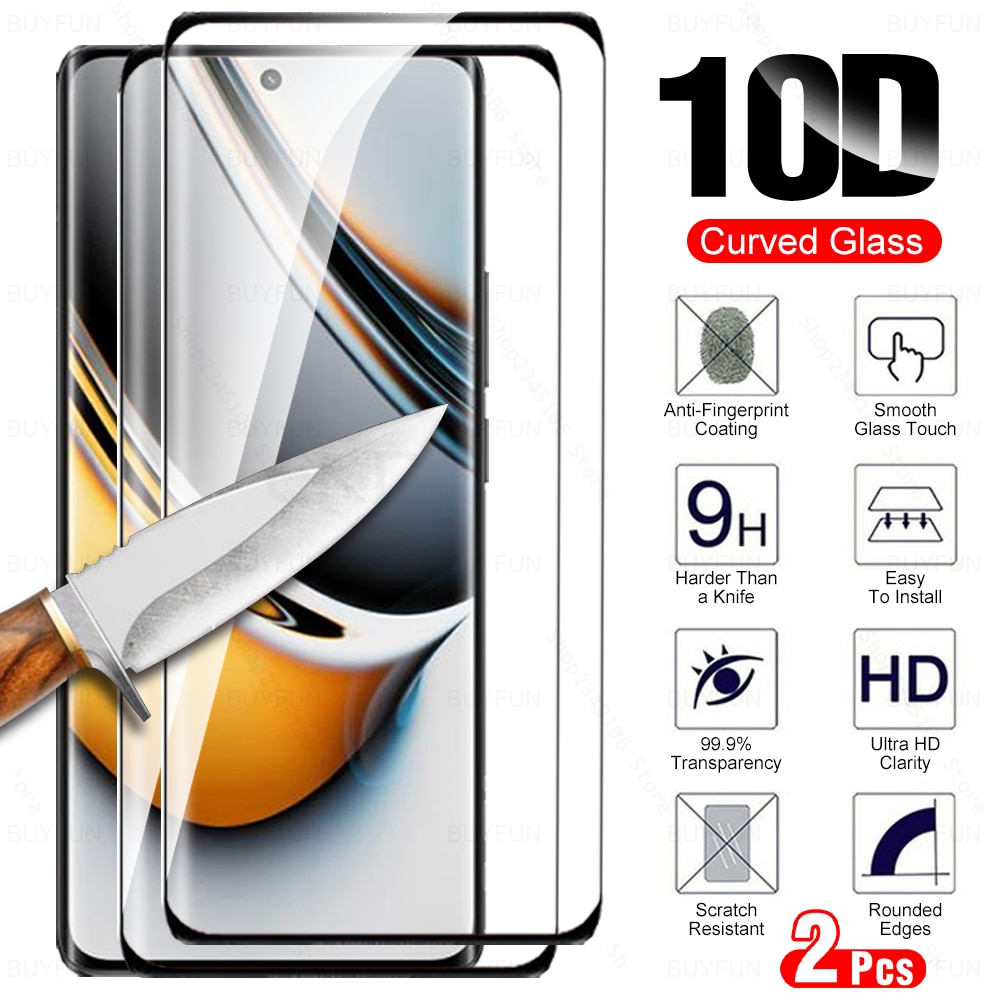 2Pcs 3D Curved Glass For Realme 11 Pro+ Tempered Glass Screen Protector Realmy 11 Pro Realme11Pro Plus Realme11Pro+ 2023 6.7inch