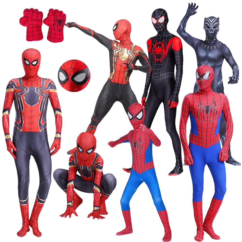2023 Avengers Boys Girls Adult Cosplay Halloween Costume Spiderman Kids Superhero Bodysuit Spandex Suit Clothes Made