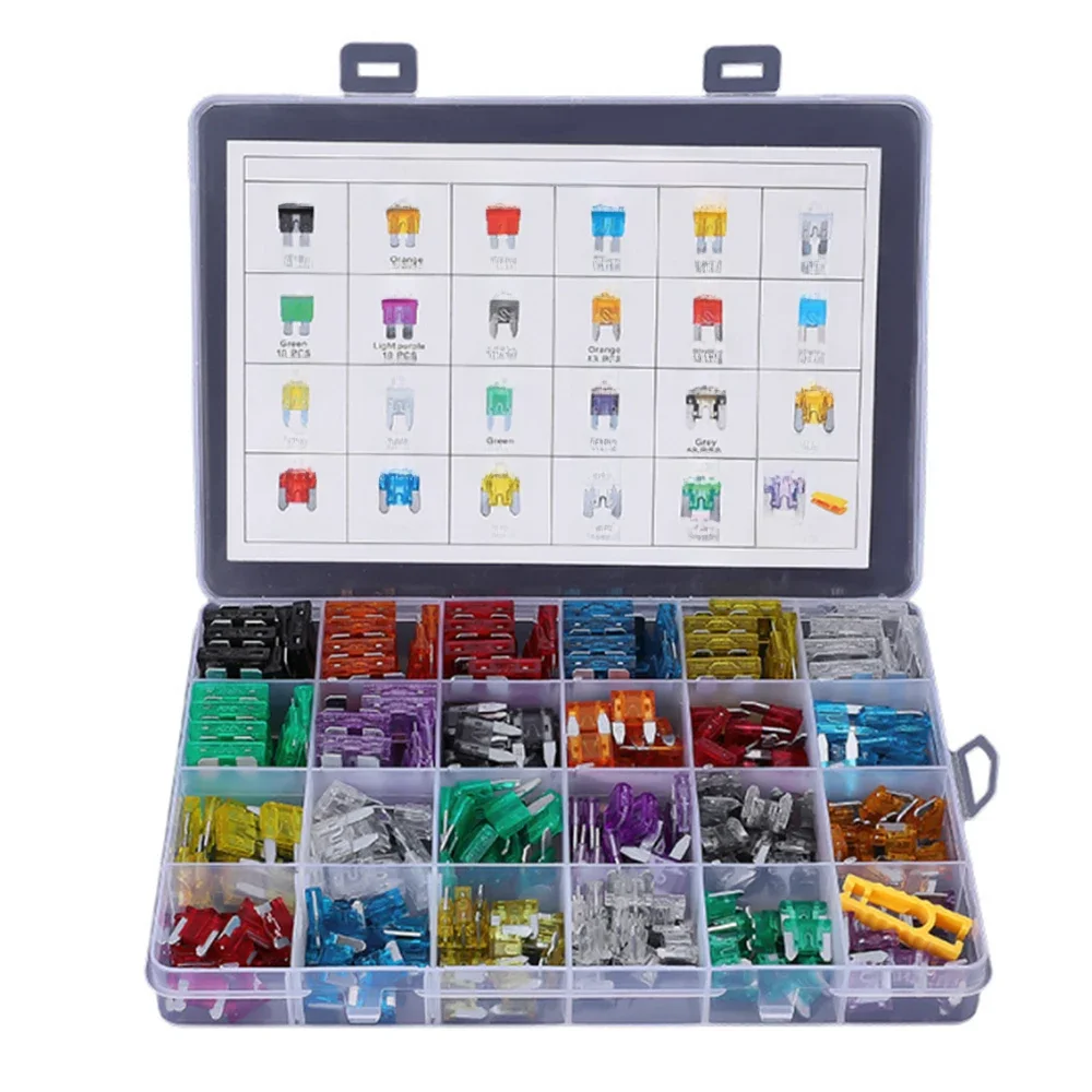 272pcs/lot Car Fuses 2A 3A 5A 7.5A 10A 15A 20A 25A 30A 35A Amp with Box Clip Assortment Auto Blade