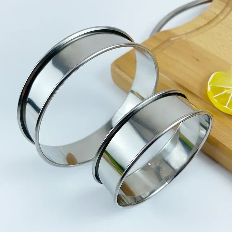 304 stainless steel mousse ring with double rolled edges round biscuit mould round chiffon cake