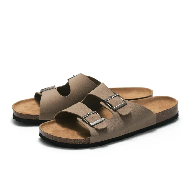 COWCOM Men's Cork Sandals Beach Flip Flop Men's Shoes KWN