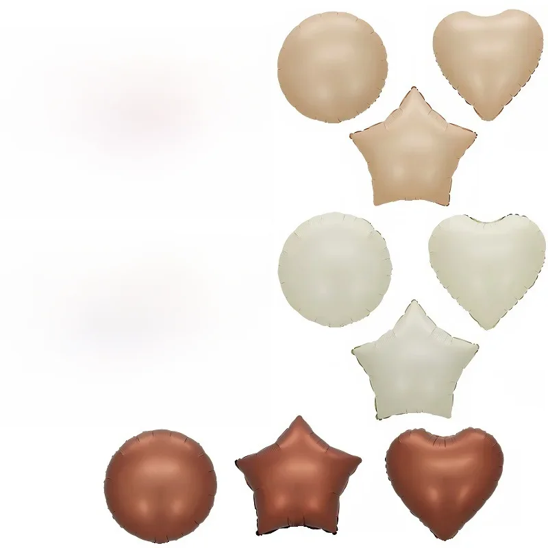 40inch Cream Caramel 1-9 Number Balloon 18inch Heart Star Round Balloon for 30 40 50 Birthday Party