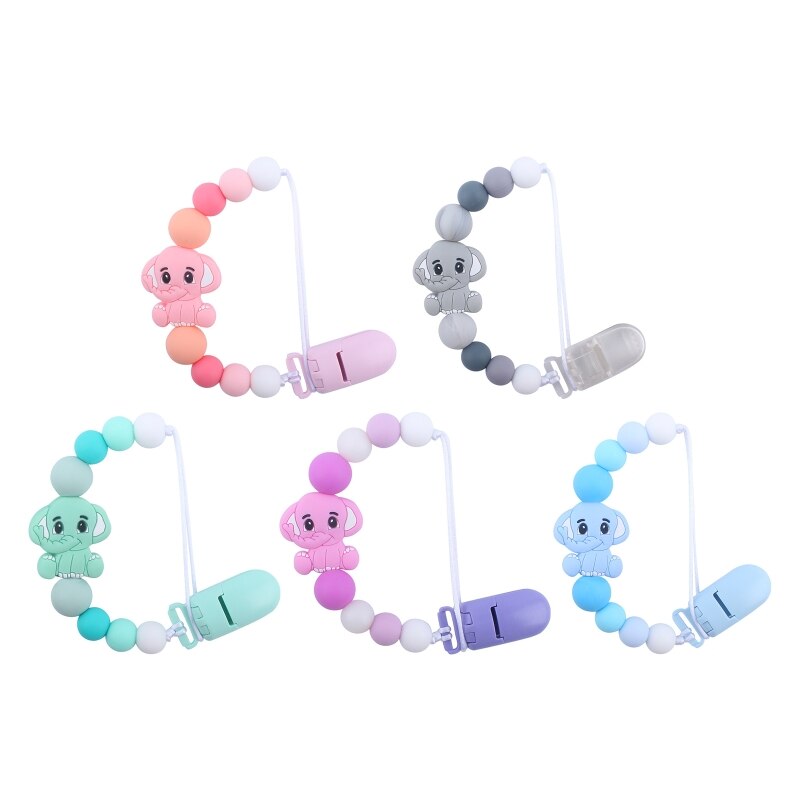 Animal Silicone Pacifier Clip for Babies Girls Boys Infant Teething Soothie Toy Cartoon Pacifier Chain Holder Wholesale