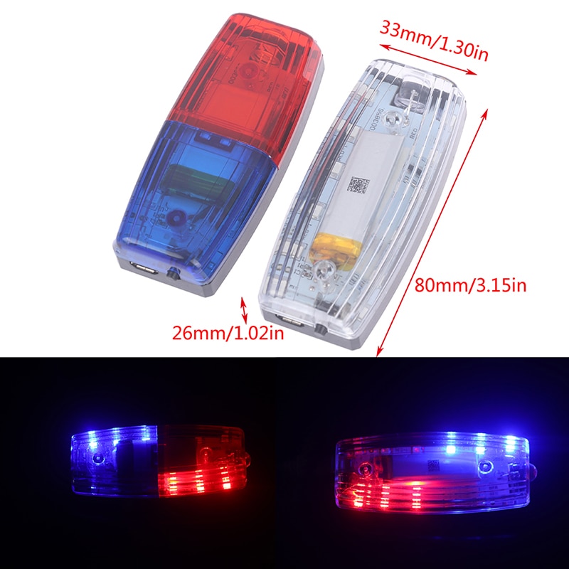 Charging unit LED Red Blue Multifunction Clip Flashing Warning Safety Shoulder Police Light Emergency Lighting LED Shoulder Lamp